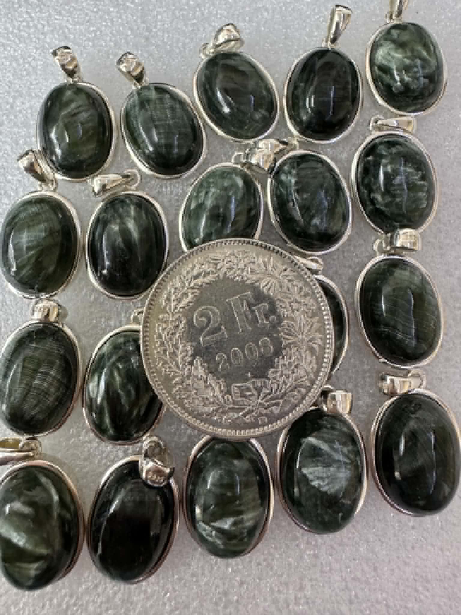 Pendentif en séraphinite, argent 925