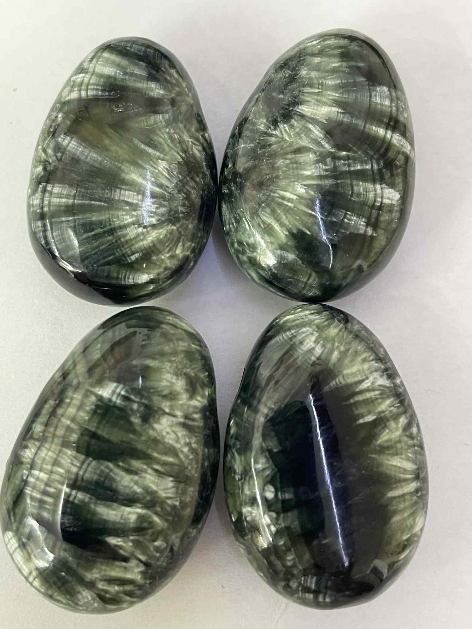 Seraphinit TOP Trommelstein gelocht Anhänger