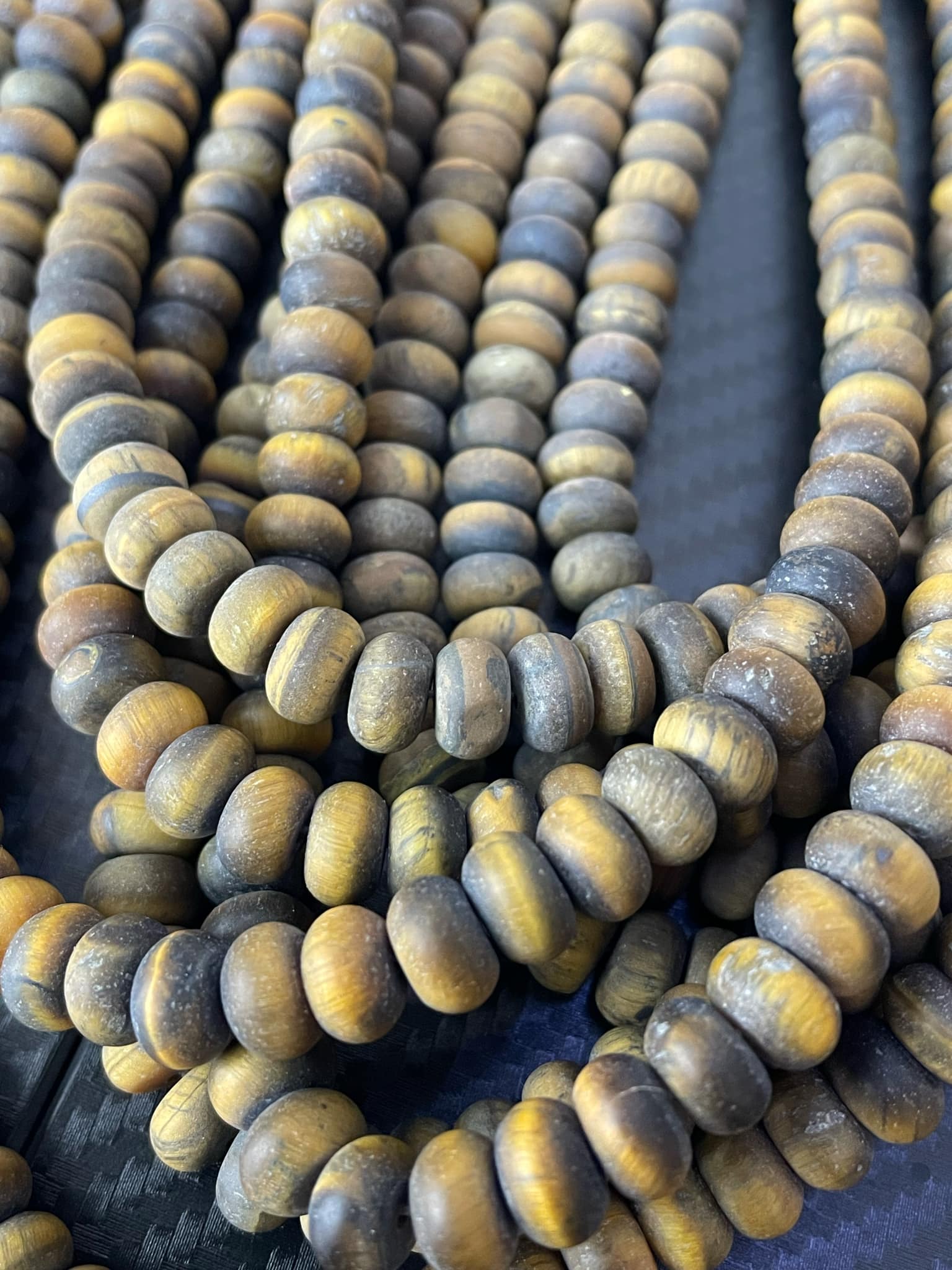 Rondelles œil de tigre MAT env. 8 mm
