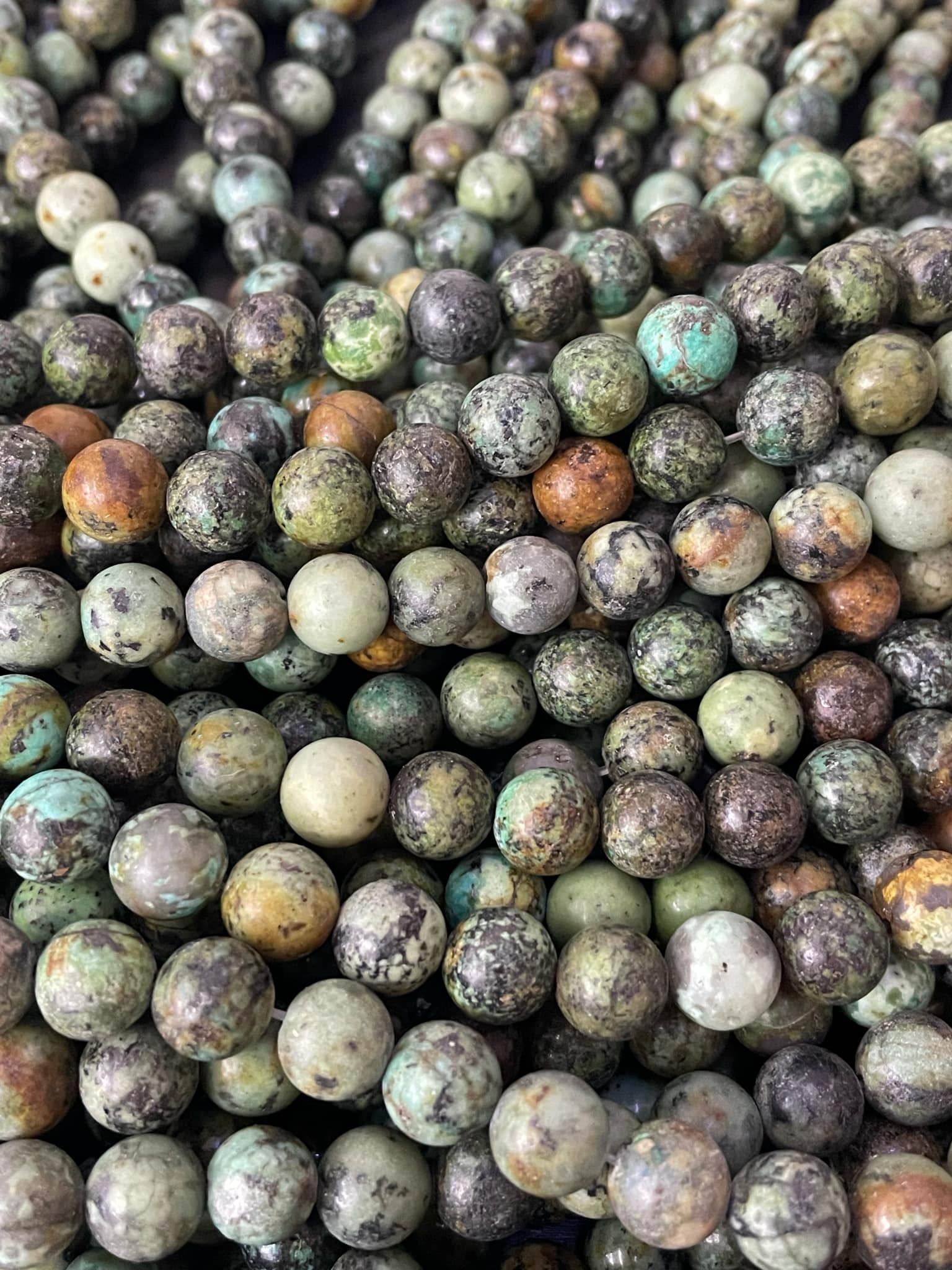 Perles turquoise 8 mm mine Springbok