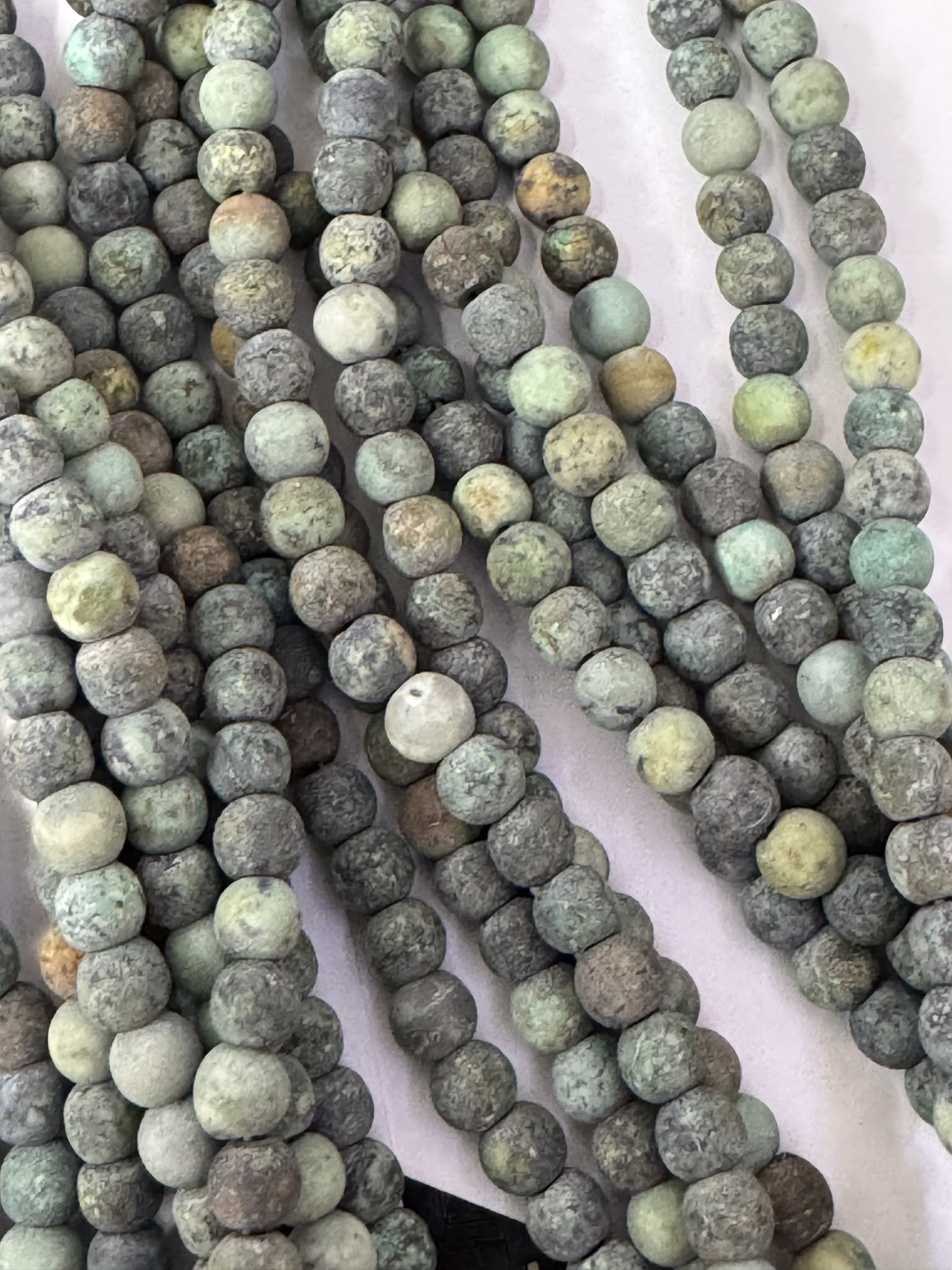 Türkis 4mm Kugeln Matt Südafrika abgeflacht