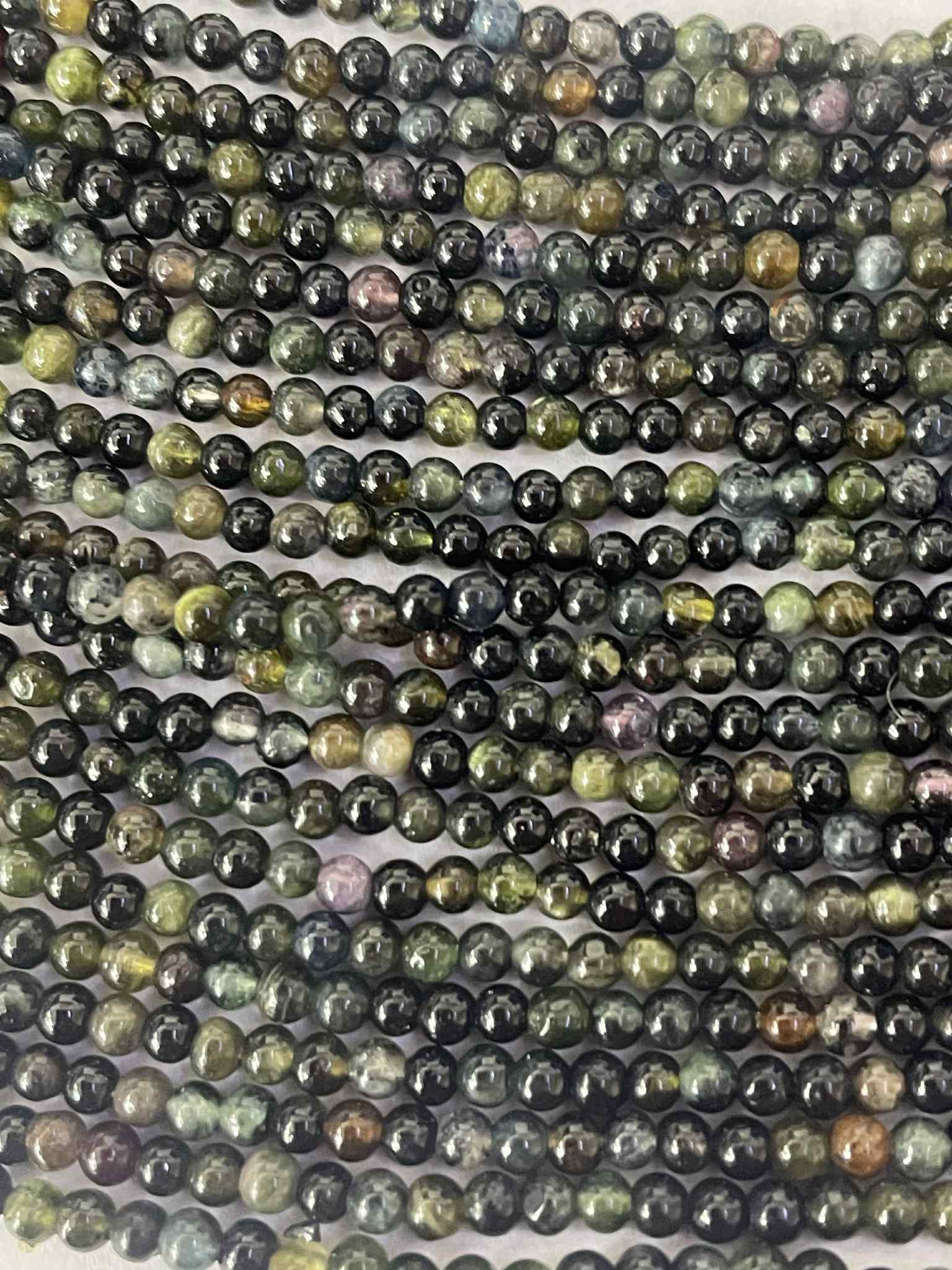 Fil de perles en tourmaline env. 2,8 mm – mélange coloré