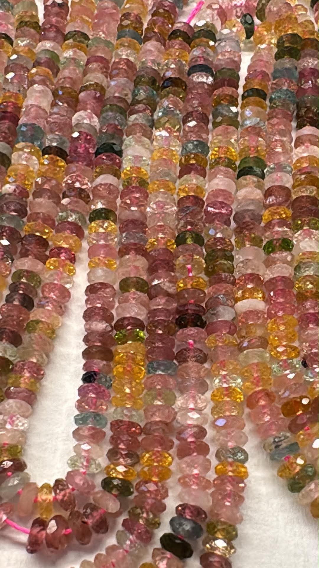 Tourmaline env. 3,5 mm, rondelles facettées AA