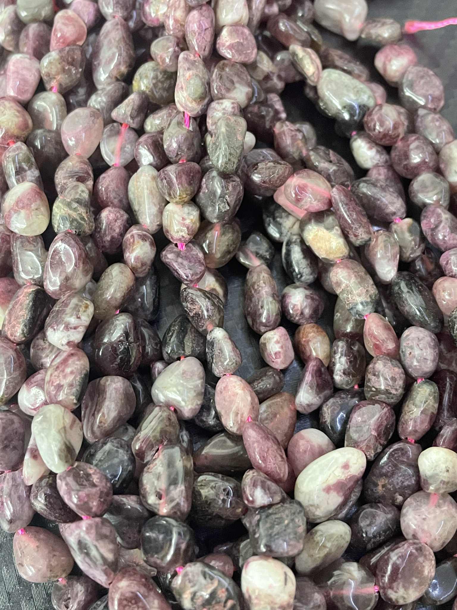 Turmalin rot Trommelsteinstrang AKTION