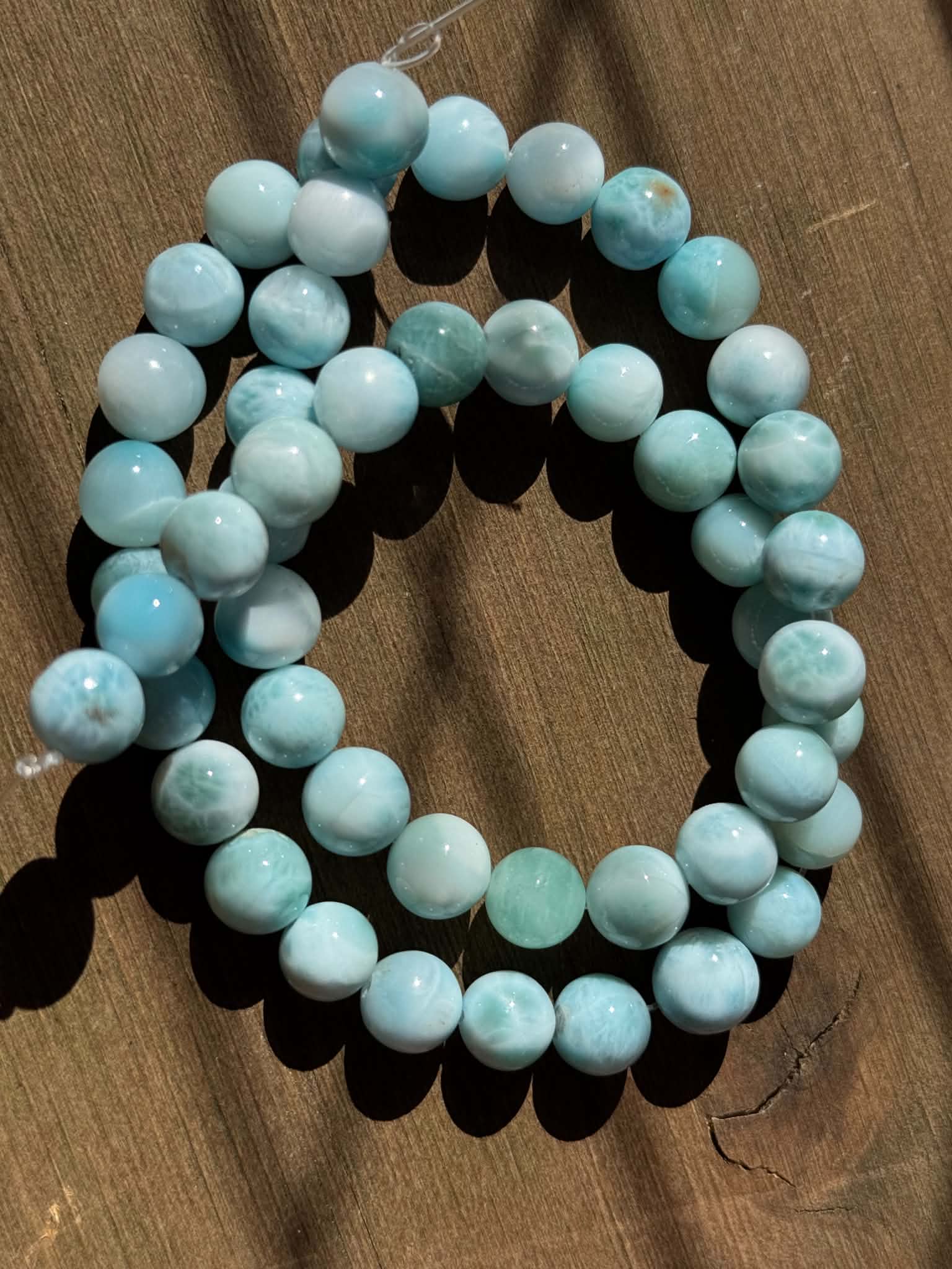 Set de 2 brins de Larimar 8 mm, vendus ensemble
