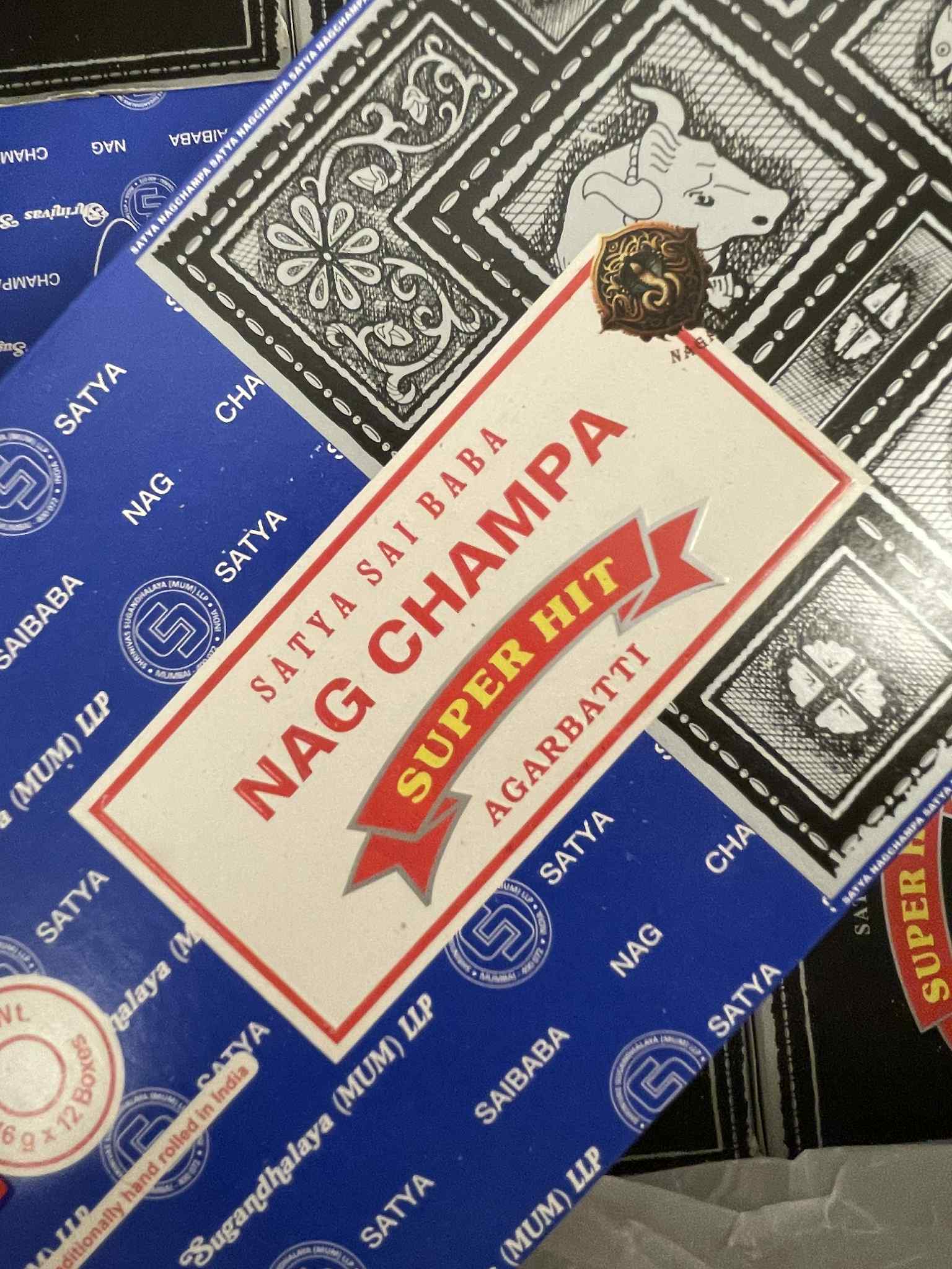 12 x 16g  Satya Sai Baba Nag Champa & Super Hit Combo