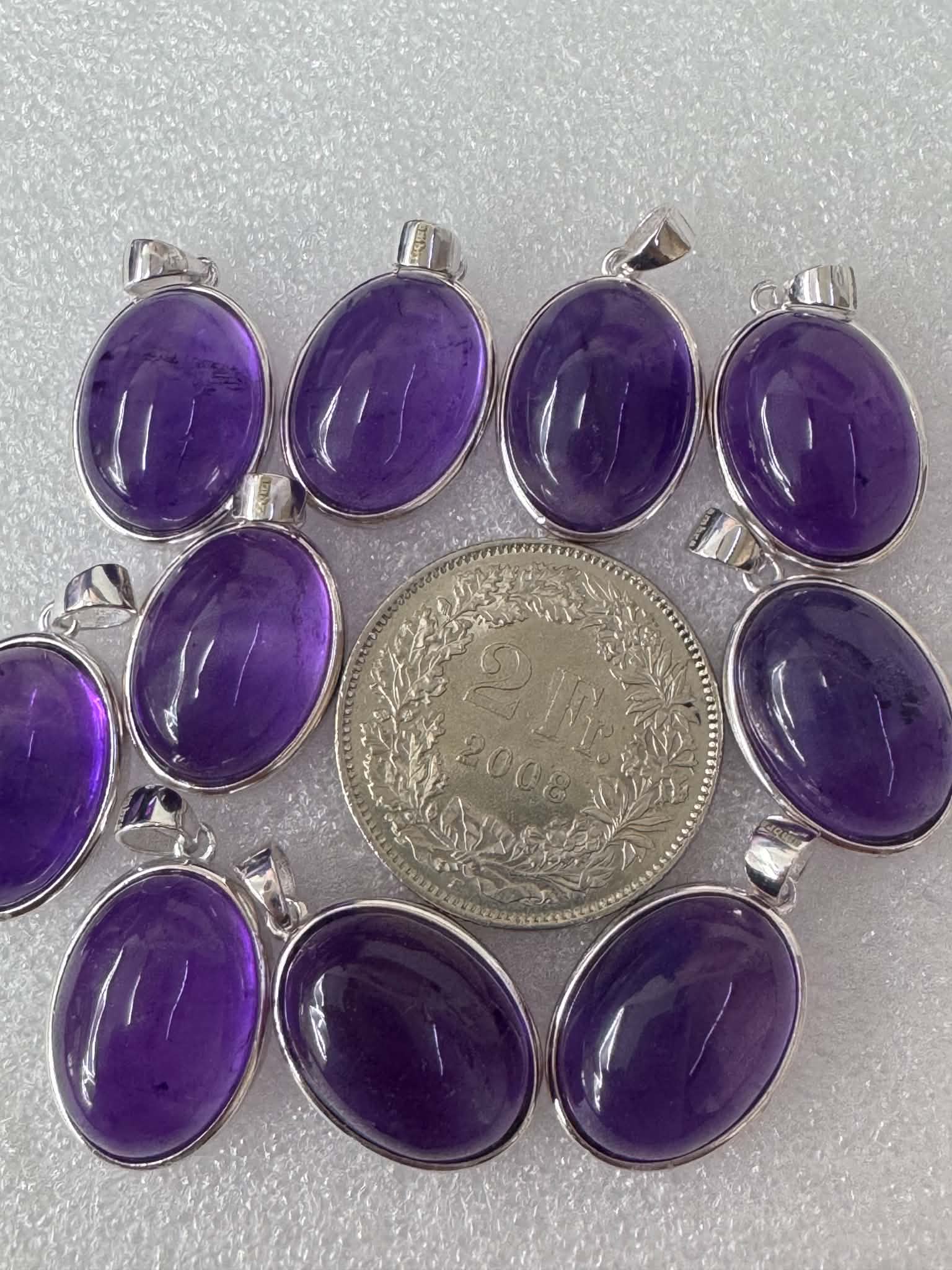 Pendentif en améthyste en argent 925