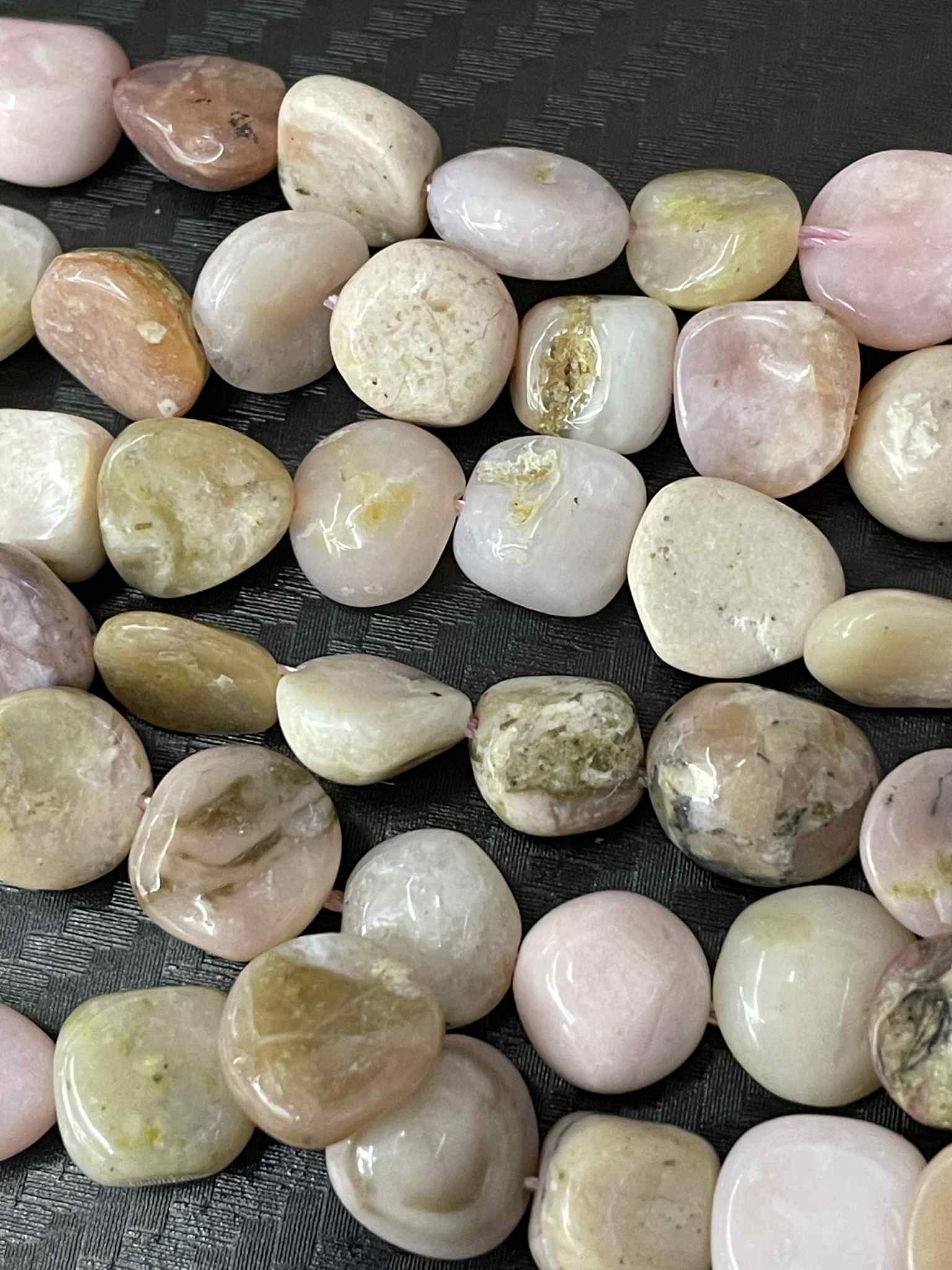 Andenopal Trommelstein TESTSCHLIFF ca 12 x 8mm