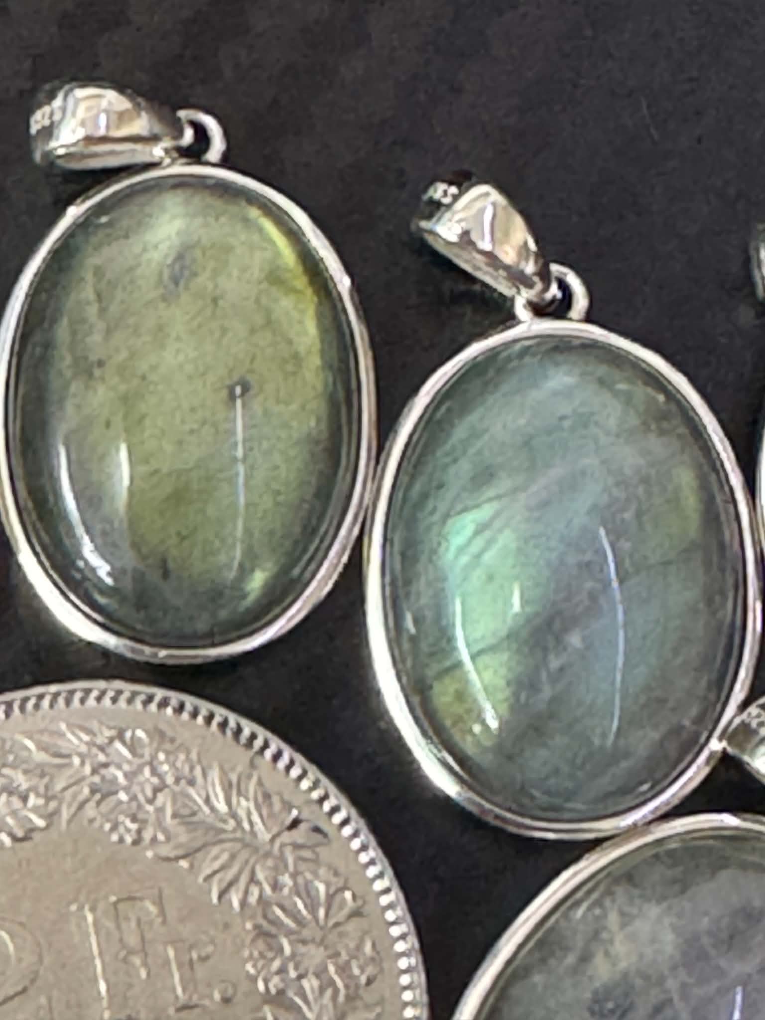 Pendentif en labradorite, argent 925