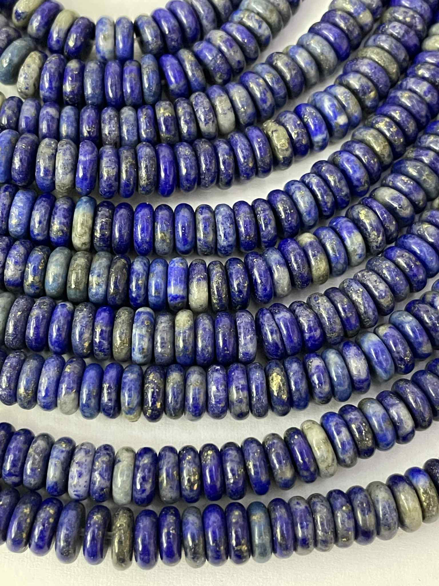 Lapis Rondelle 6mm Strang