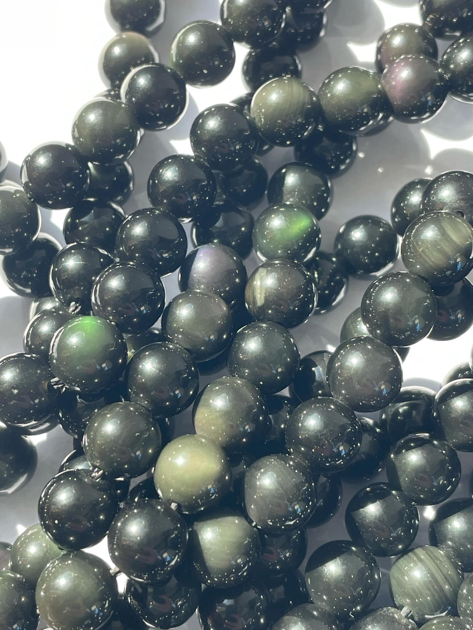 Regenbogen Obsidian Kugel 10mm