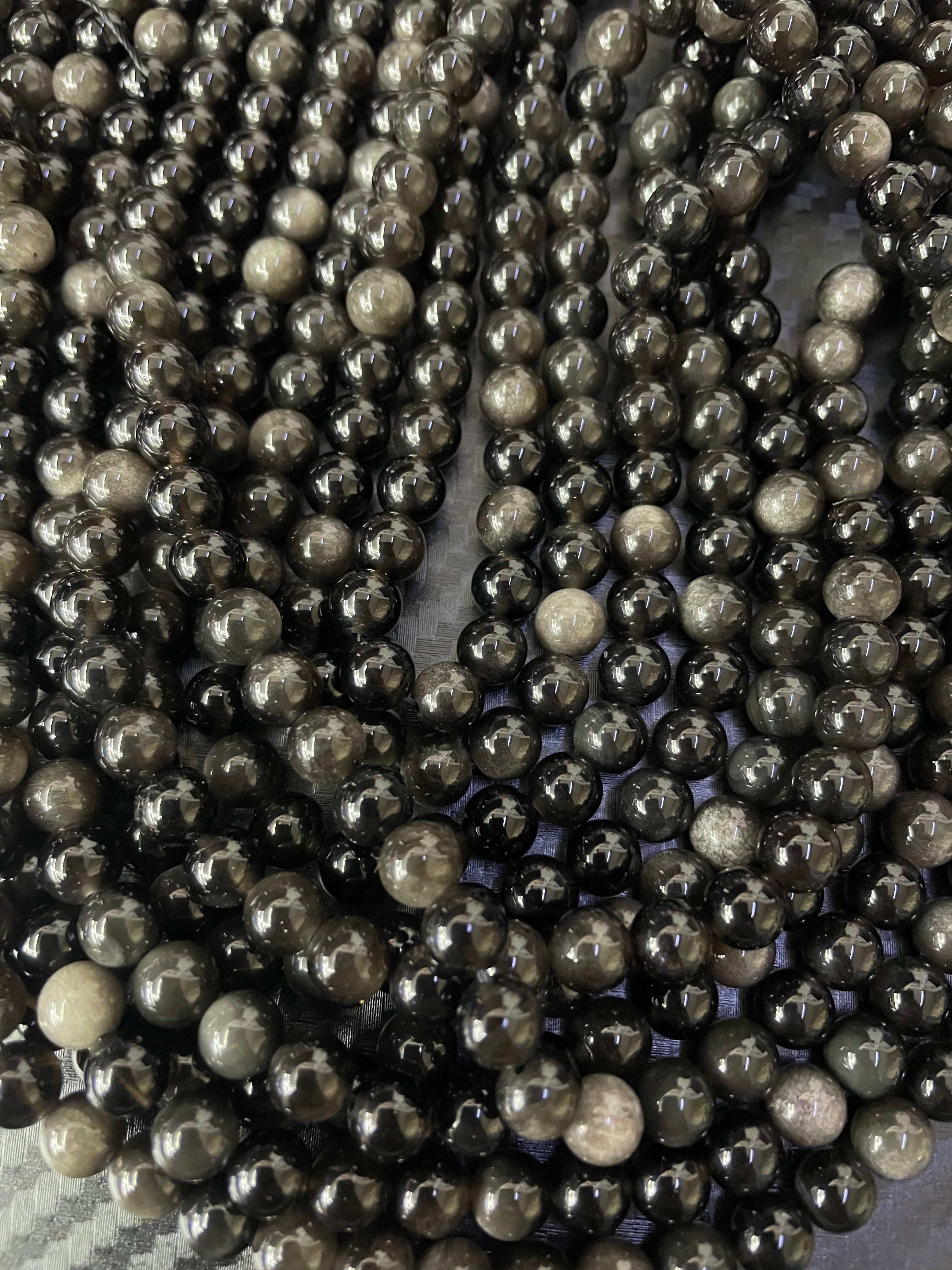 Silberobsidian 6mm Kugelstrang