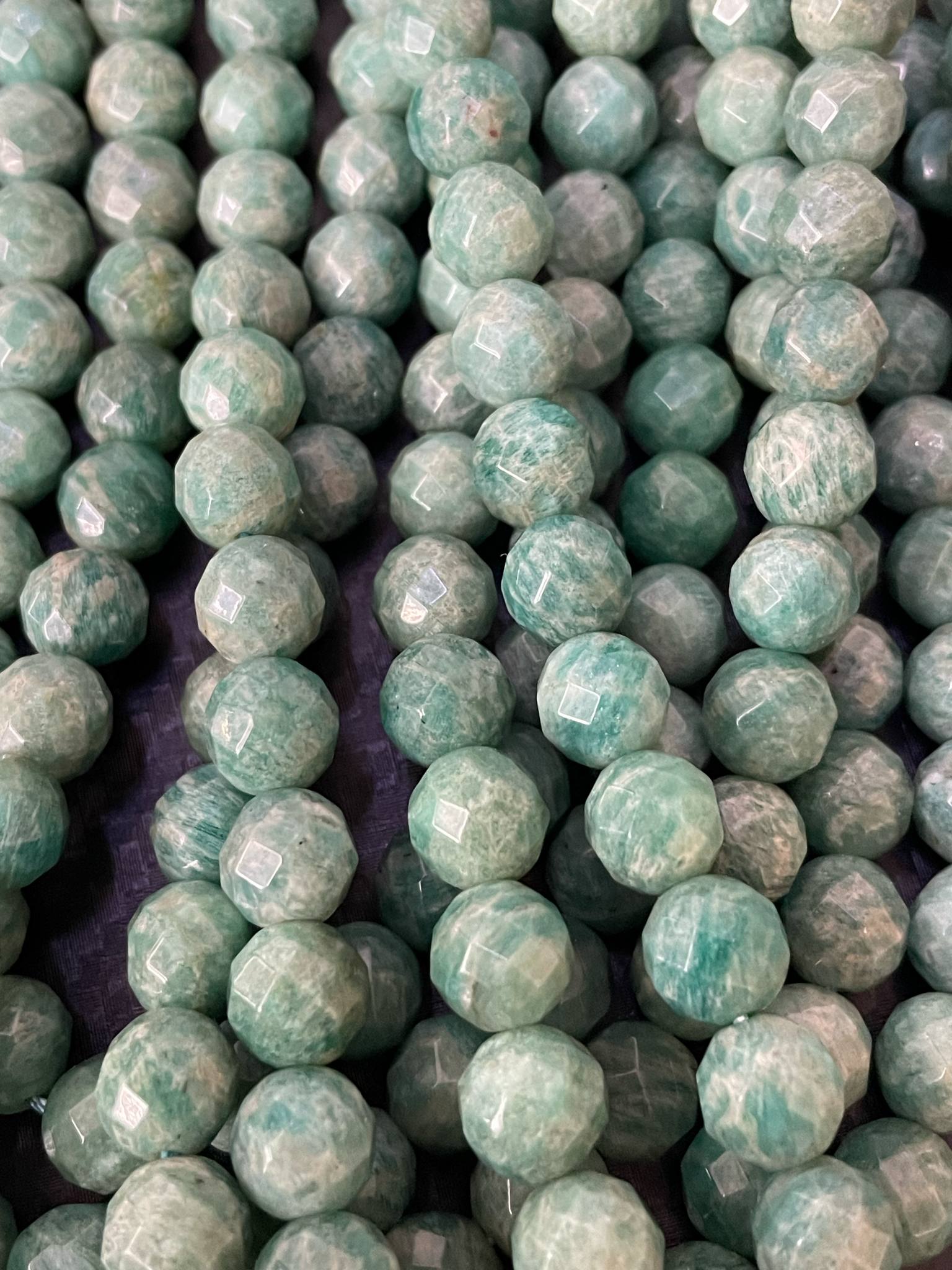 Amazonit Kugeln ca. 8mm Russland facettiert RARITÄT
