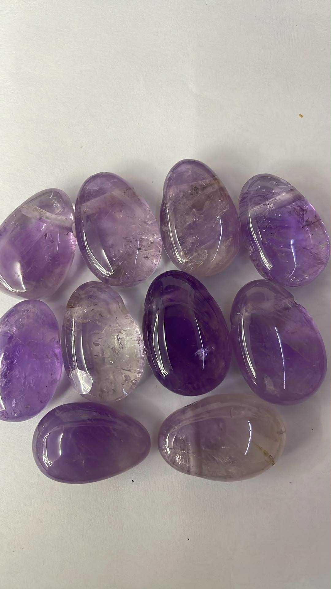 Pierre roulée améthyste percée transparente