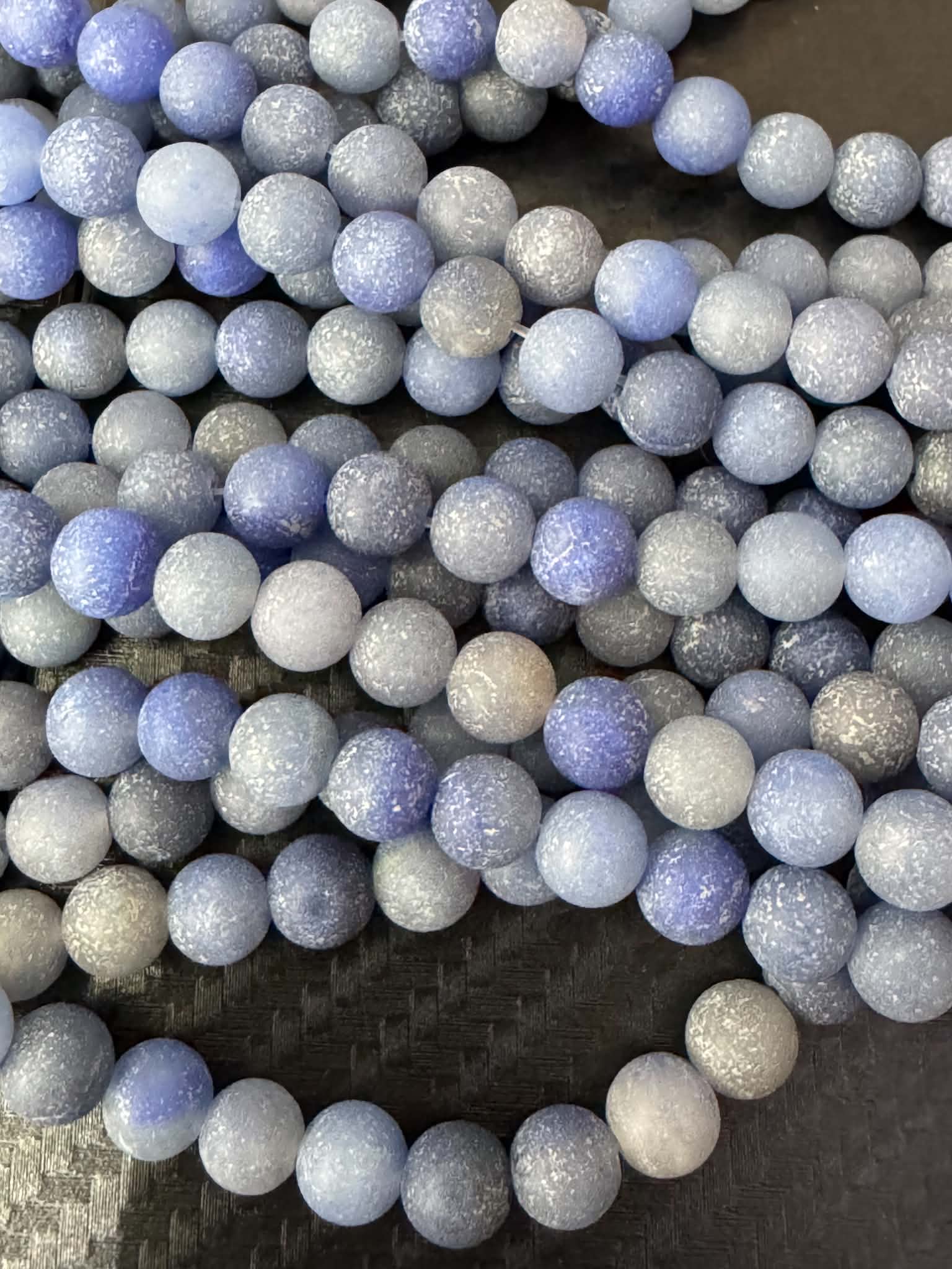 Aventurine bleue mate 6 mm