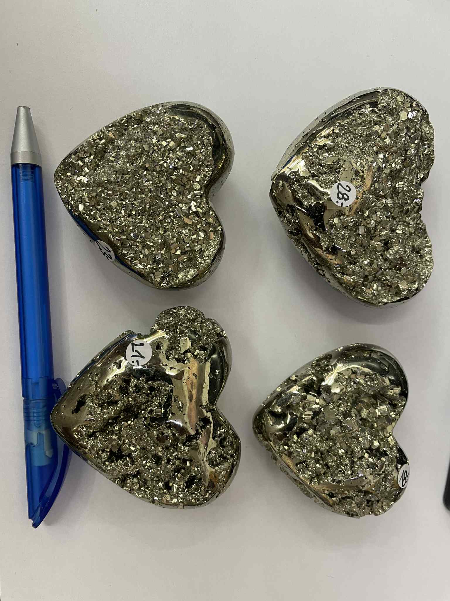 Pyrit Herzen 4er Set