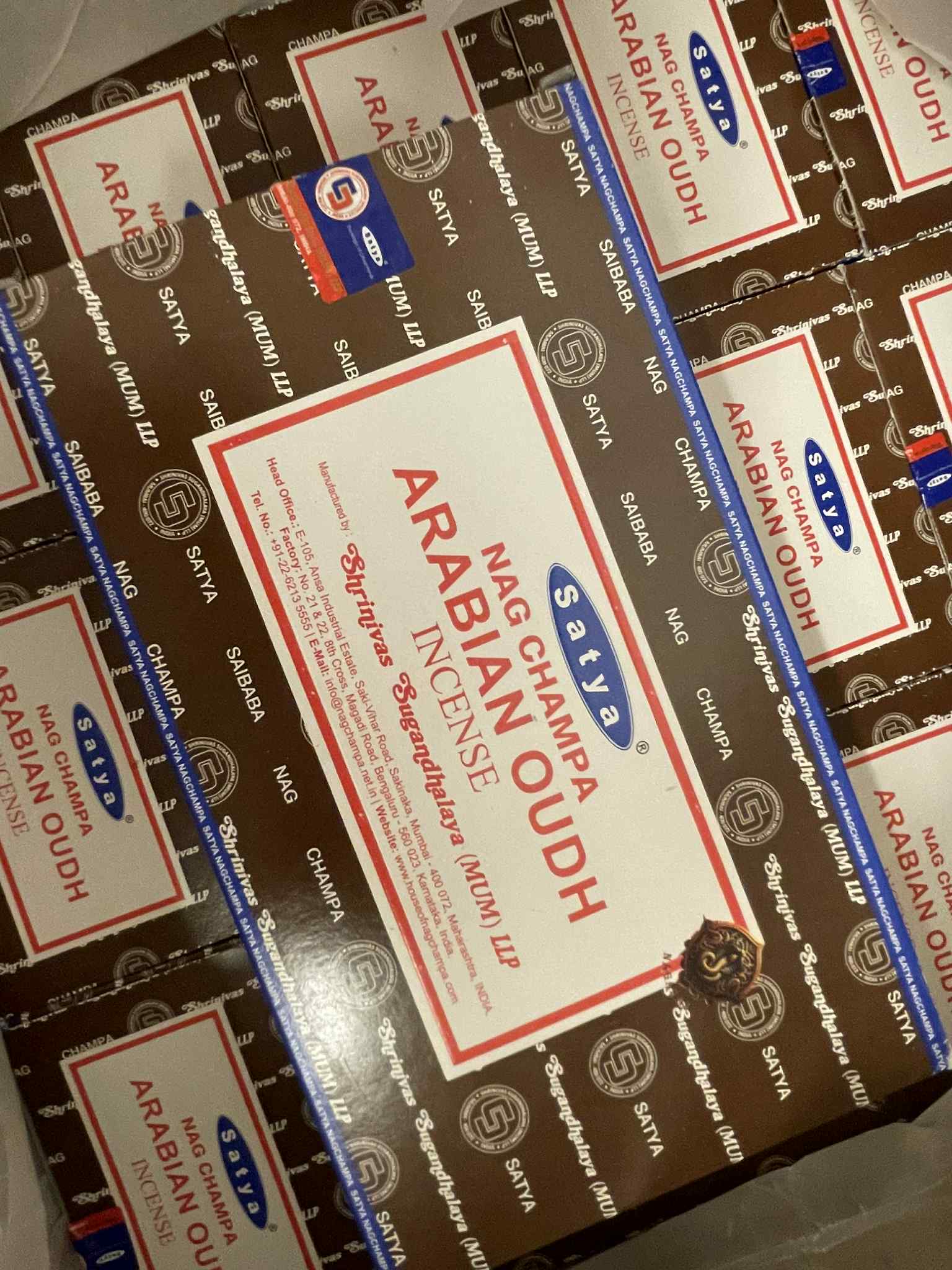 12 Pack a 15g Satya Arabian Oudh Incense ( Total 180g )