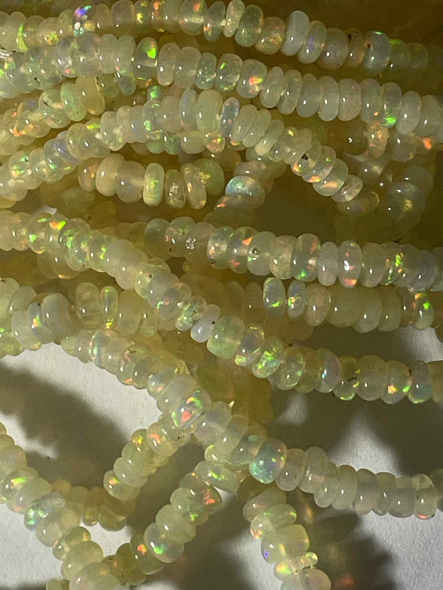 Rondelles d'opale 3 - 5 mm claires