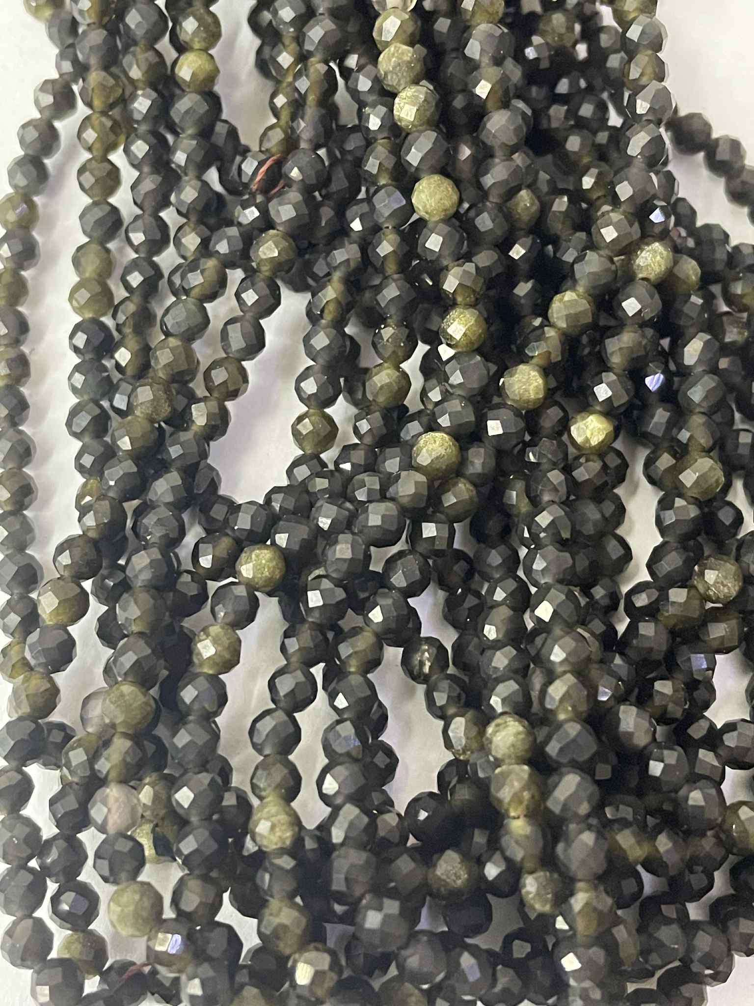Goldobsidian 4mm facettiert
