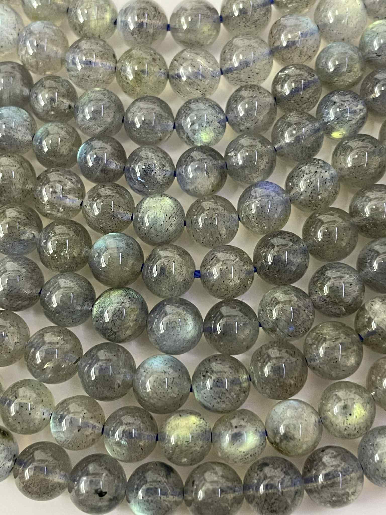 Labradorit ca.6mm Kugelstrang AKTION