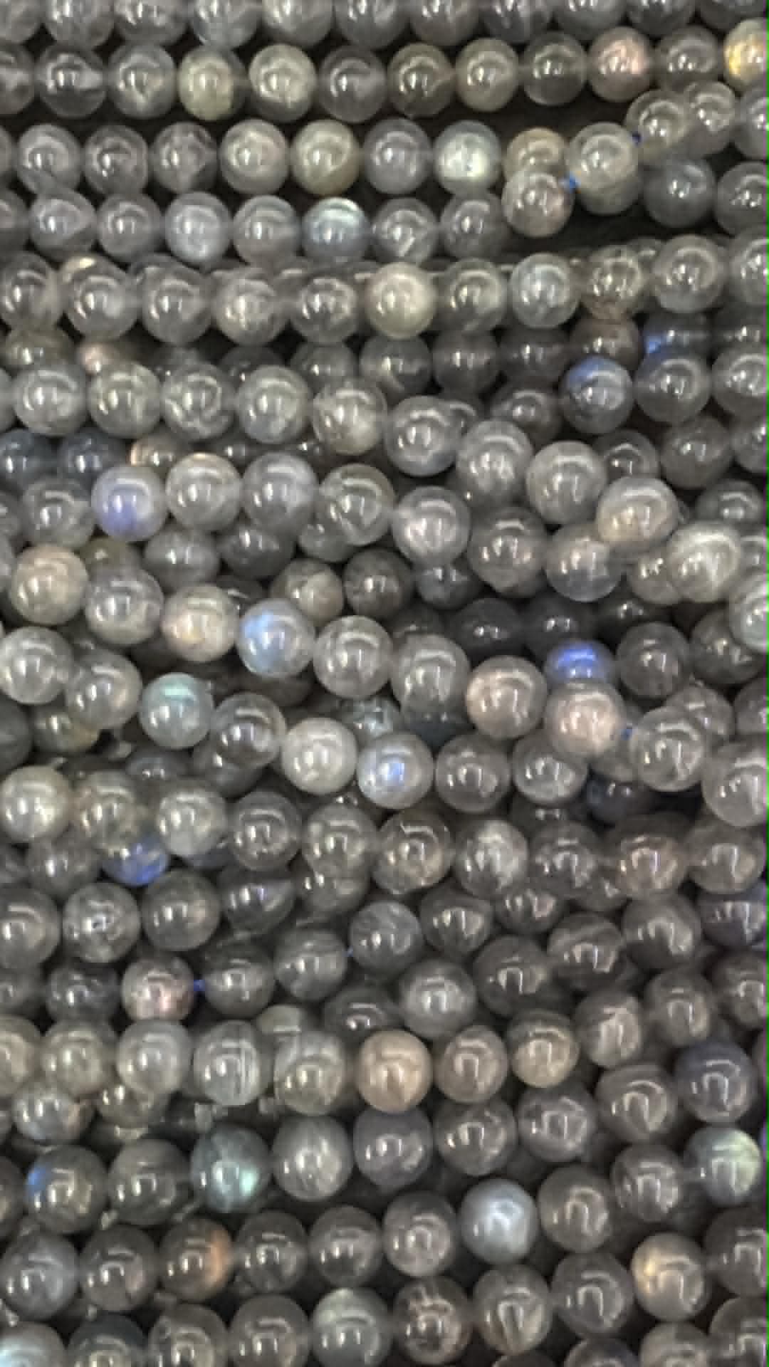 Labradorite 8 mm, rang de perles rondes.