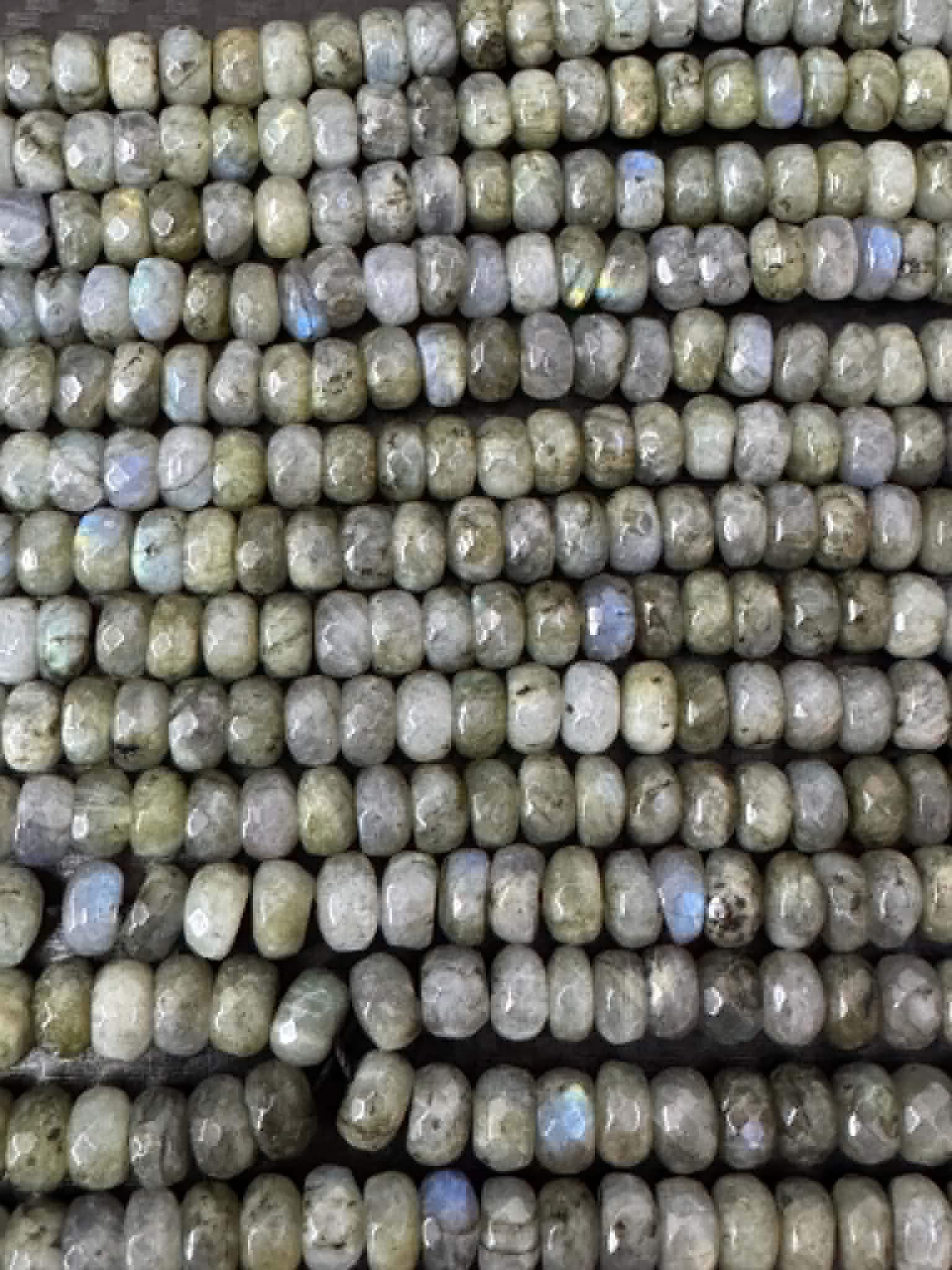 Labradorite rondelles facettées 6 mm