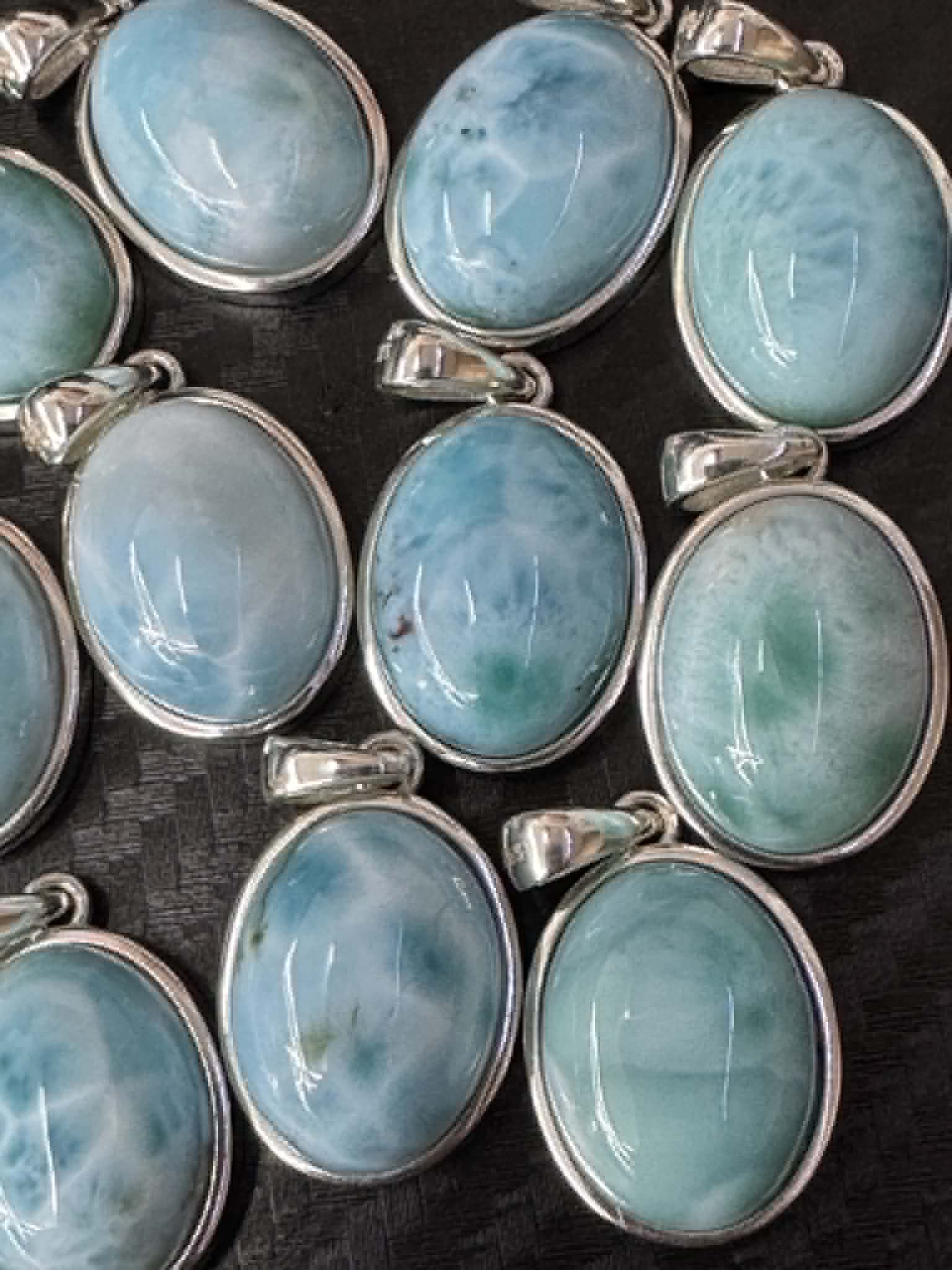 Pendentif en larimar et argent 925