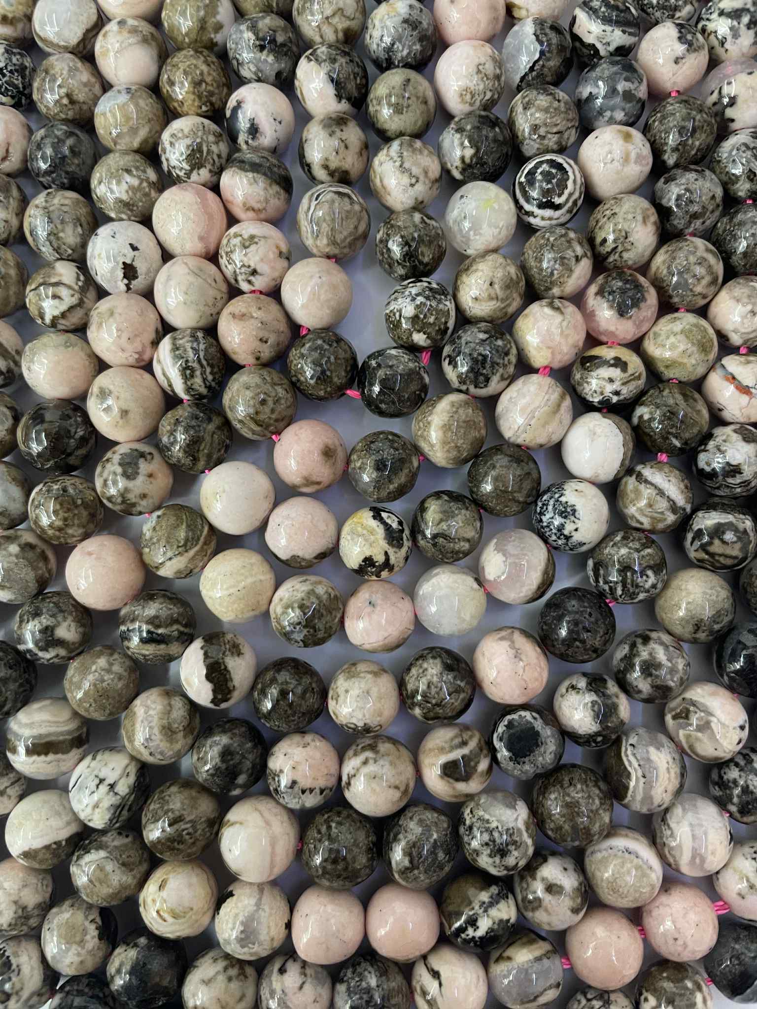 Rhodonit Argentinien 6,5mm Kugelstrang