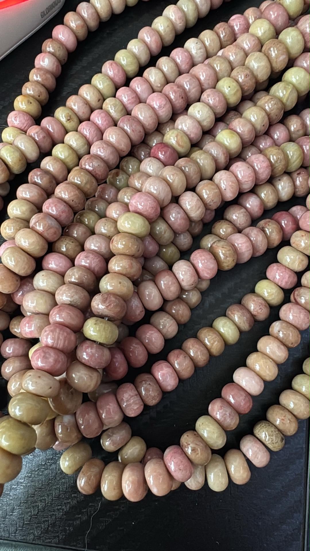 Rhodonite du Pérou, rondelles 8 mm