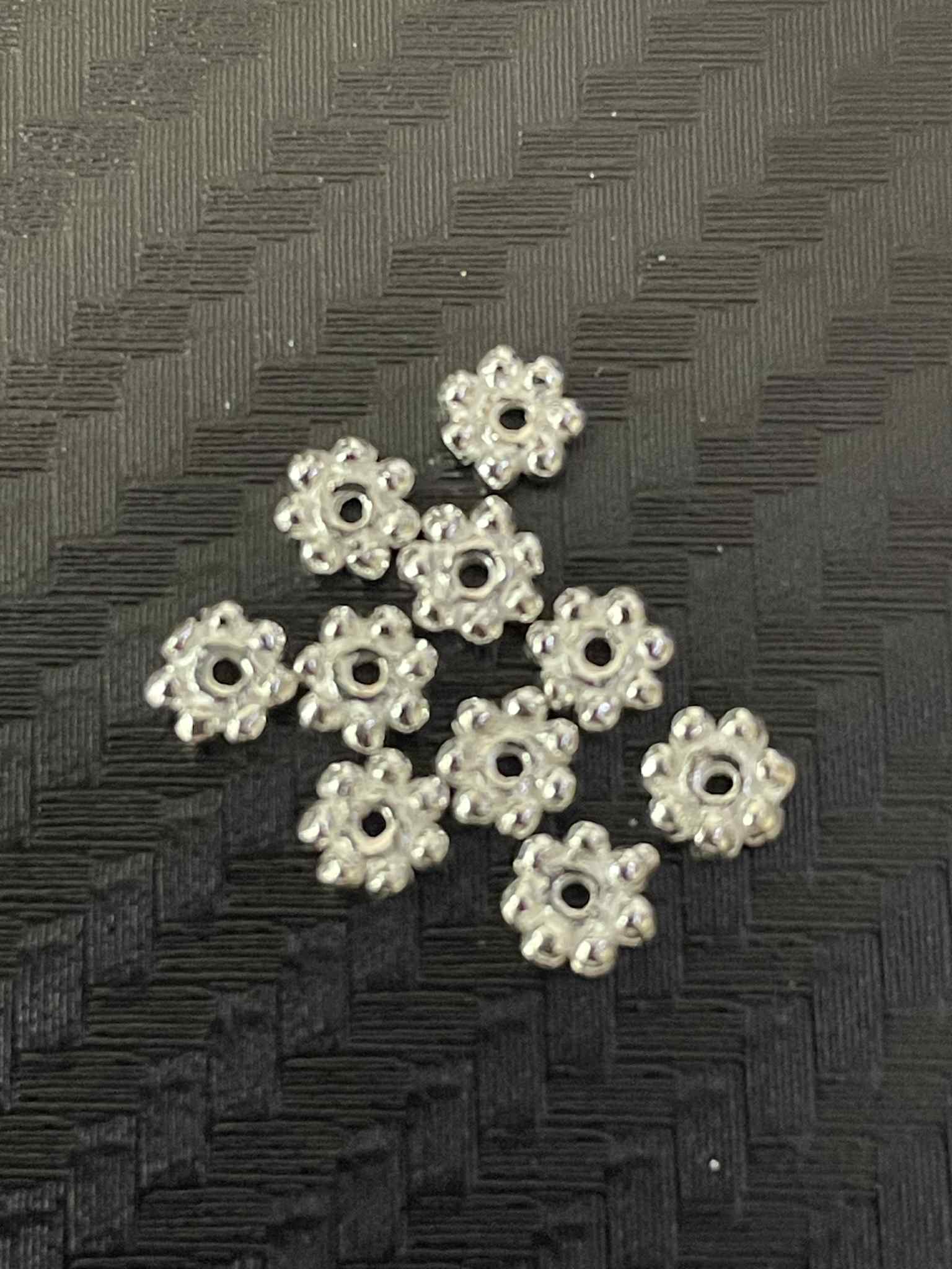 Silberblumen 4mm 925er Silber SET mit 10 Stück
