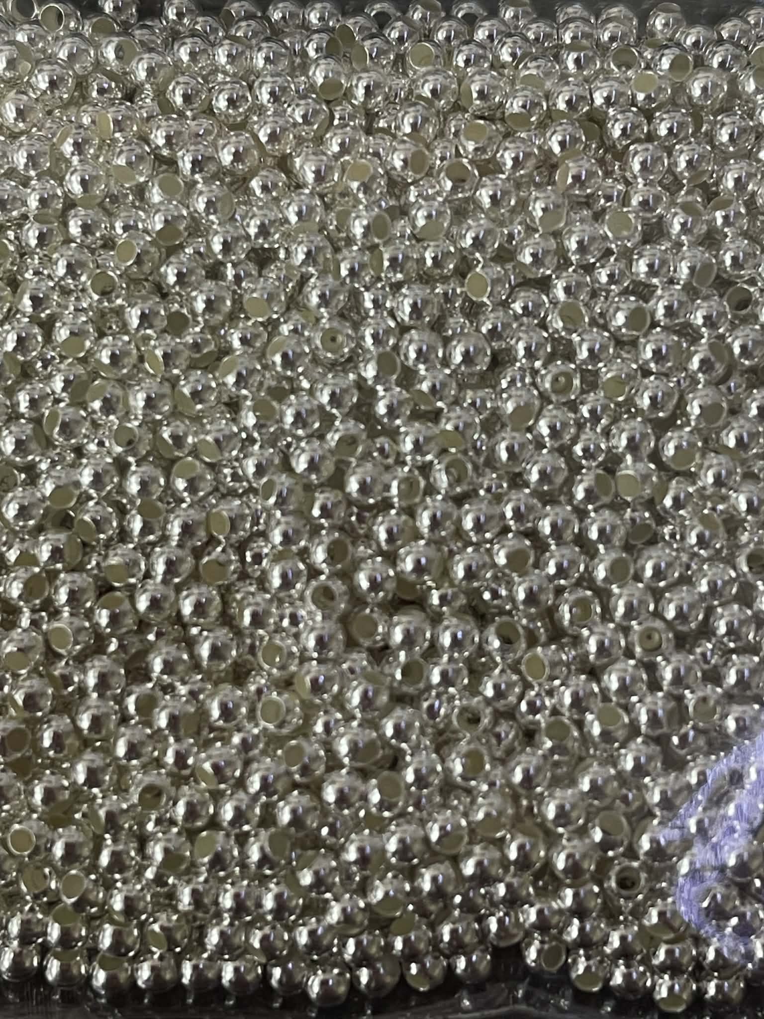 100 boules argent de 2 mm