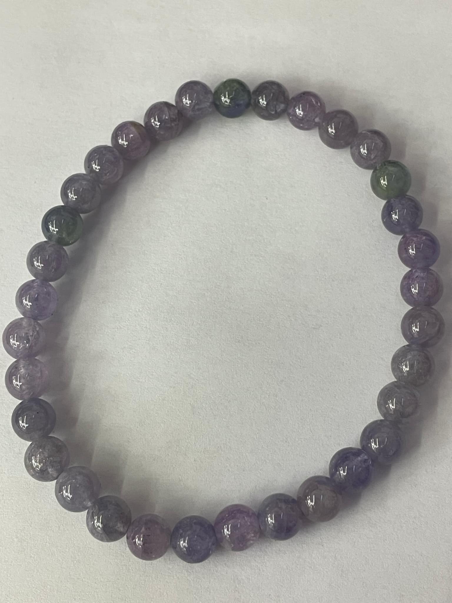 Tansanit ca 6mm Kugeln Armband hell