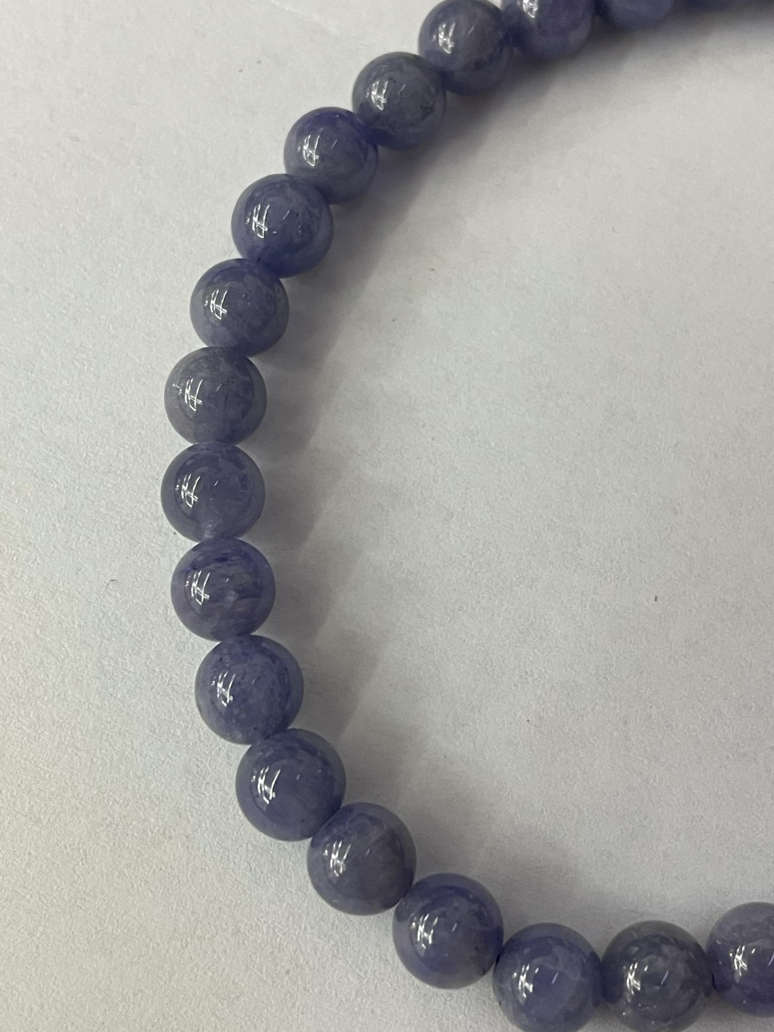 Tansanit ca 6mm Kugeln Armband