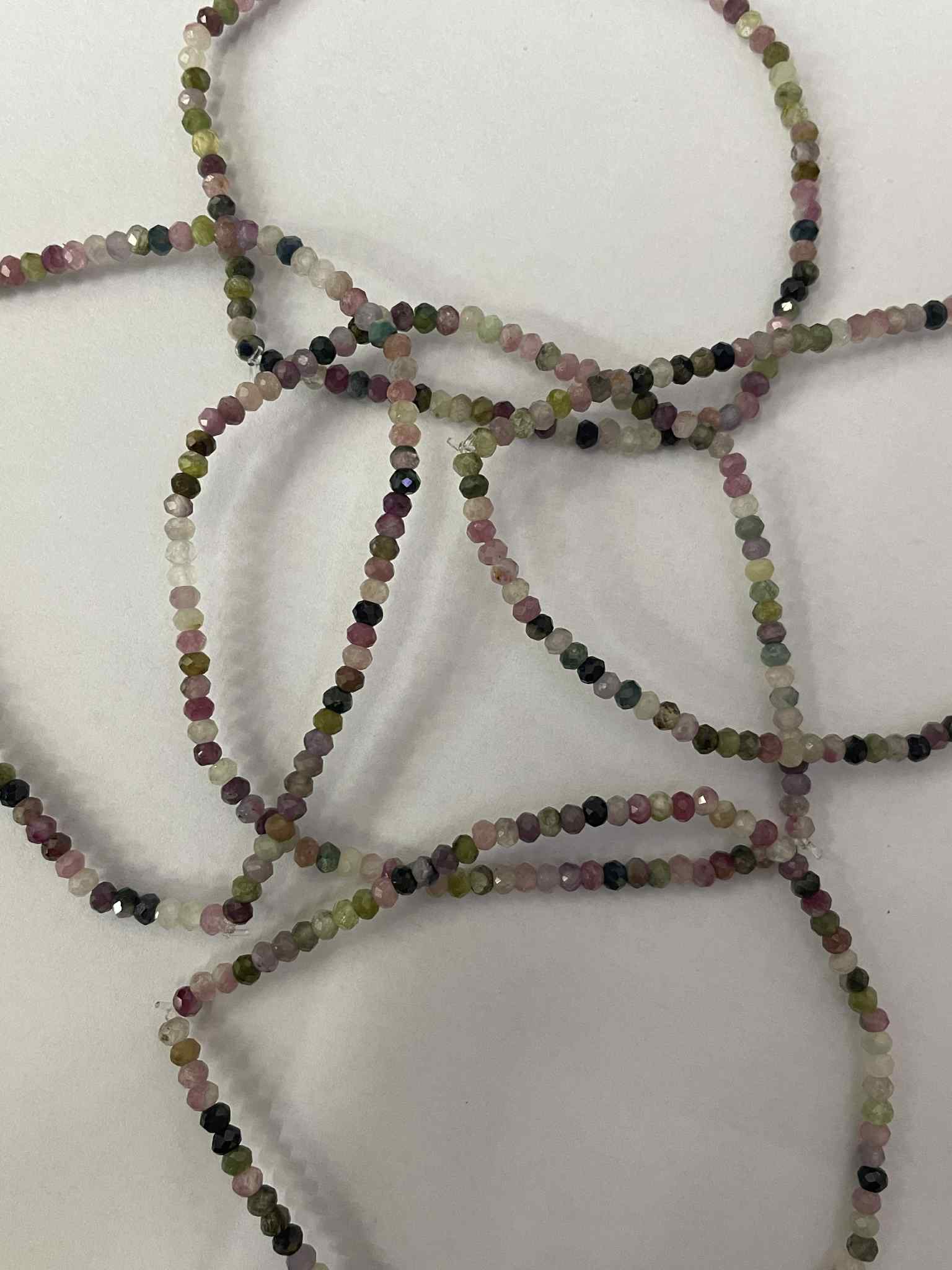 Armband Turmalin farbig facettiert flach ca.3mm