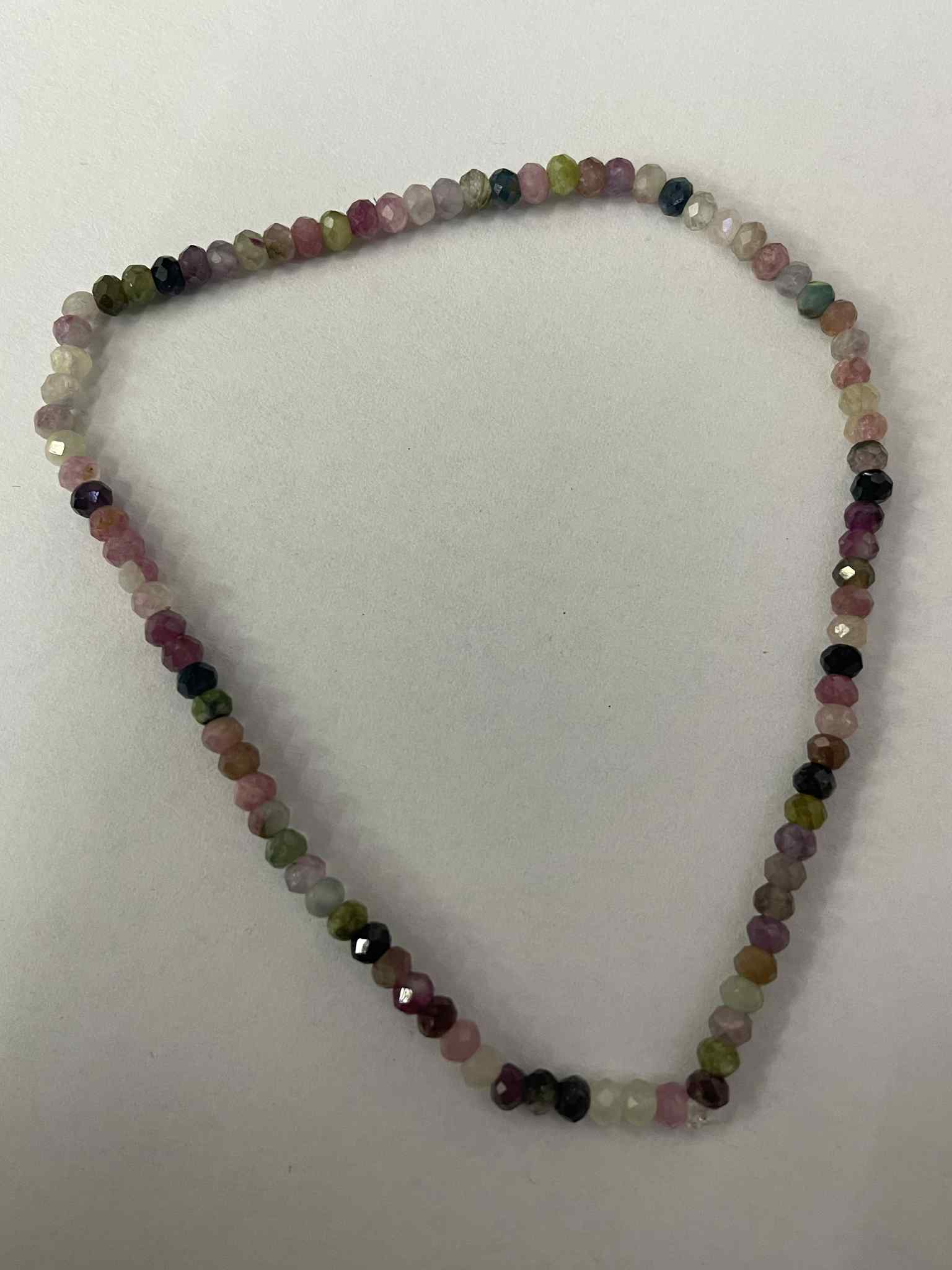 Armband Turmalin farbig facettiert flach ca.3mm